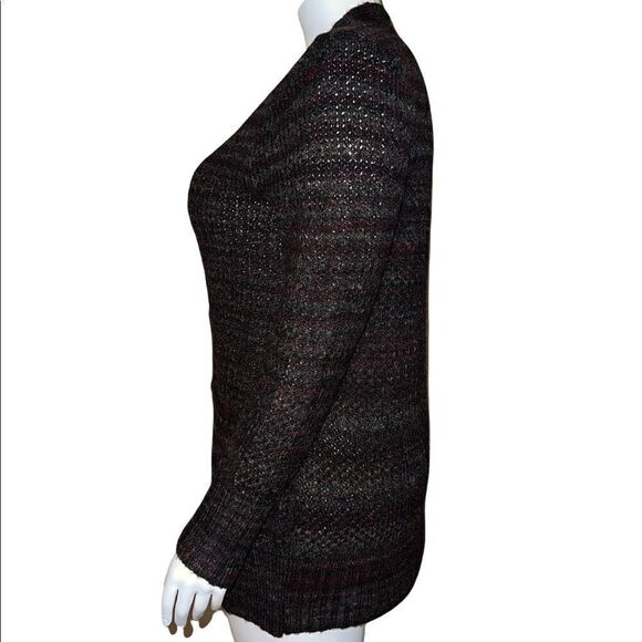 CJ Banks Black & Multicolor Striped Knit Cardigan Plus Size 14W X NWT - Picture 2 of 7